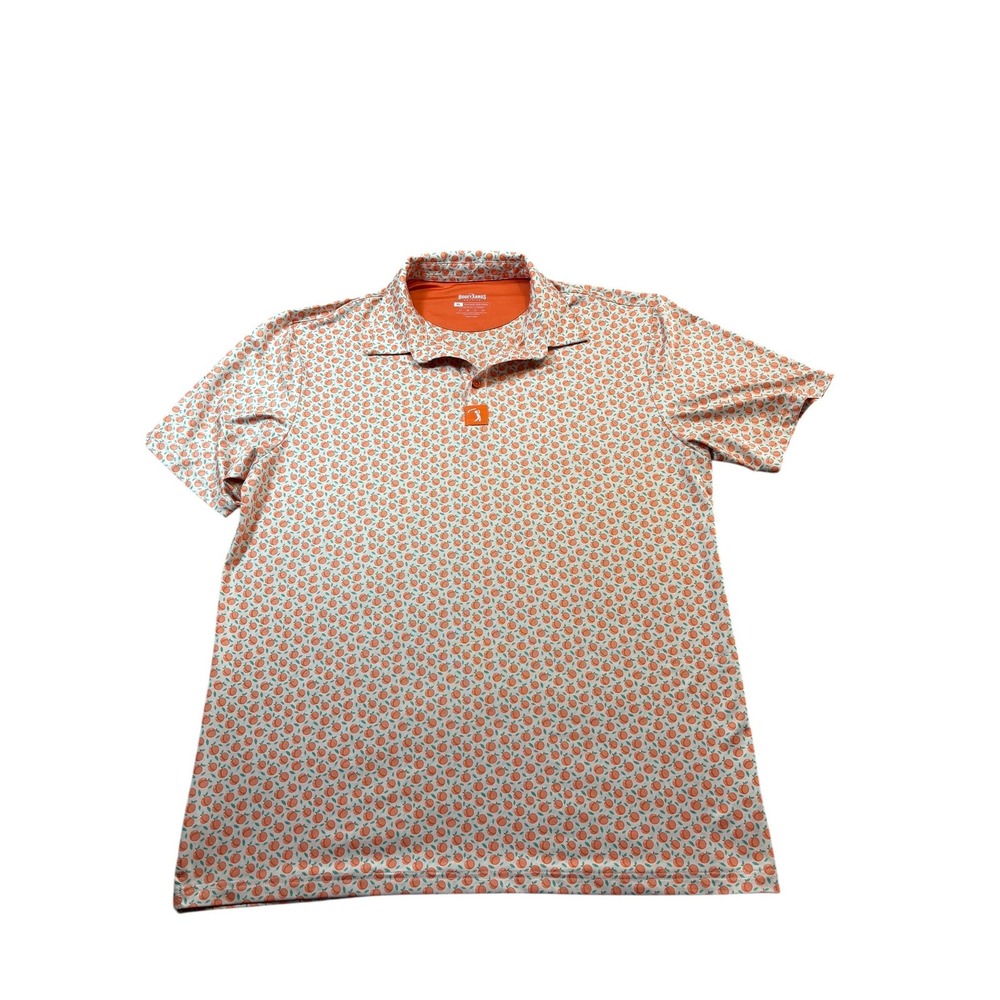 Bogey Bros Orange Short Sleeve Tooty Fruity Polo Shirt Men's XL Golf Performance
